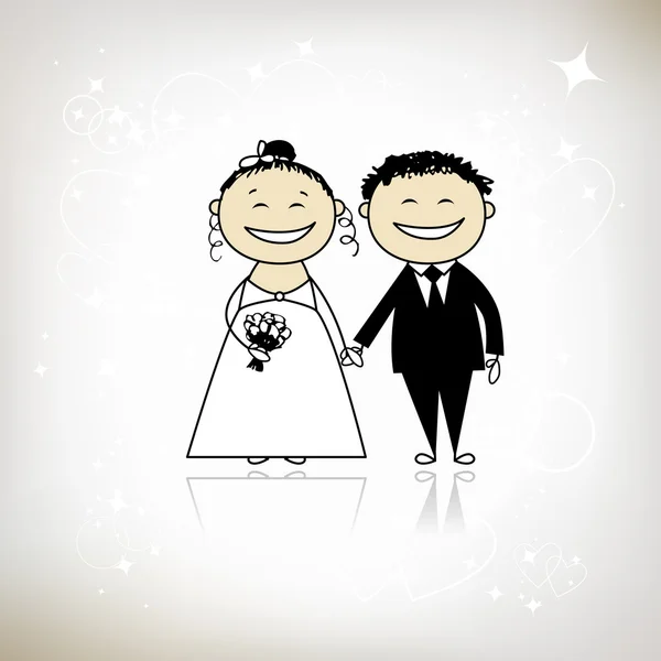 Düğün seremonisi - gelin ve damat sizin tasarımınız için bir arada — Stok Vektör