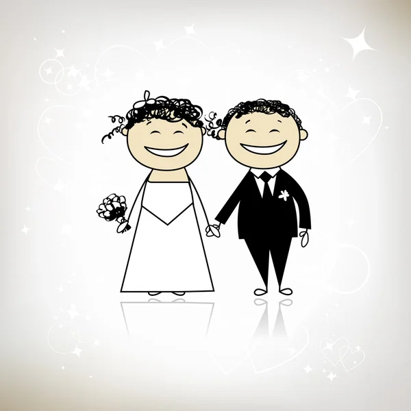 Cerimonia nuziale - sposa e sposo insieme per il vostro design — Vettoriale Stock