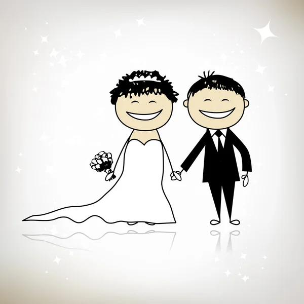 婚礼-新娘和新郎一起为你的设计 — 图库矢量图片