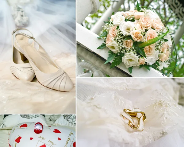 Bröllop collage — Stockfoto