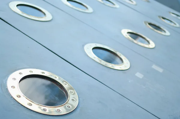 Ship metal windows — Stock Photo, Image