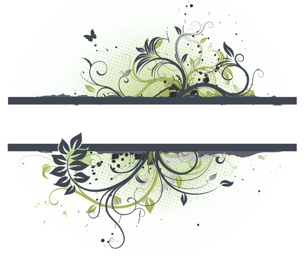 Blommig dekorativa banner — Stockfoto