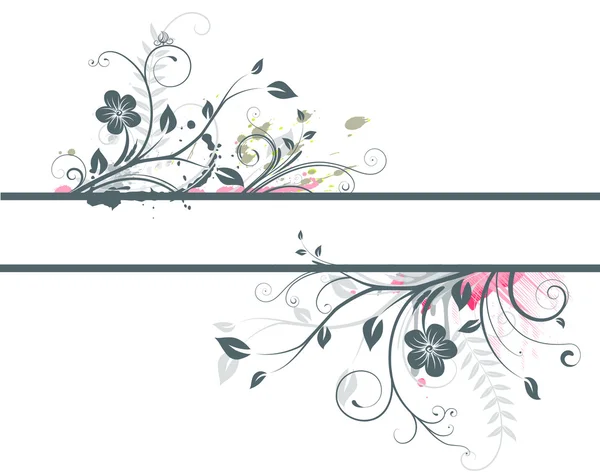 Blomsterdekorative banner - Stock-foto