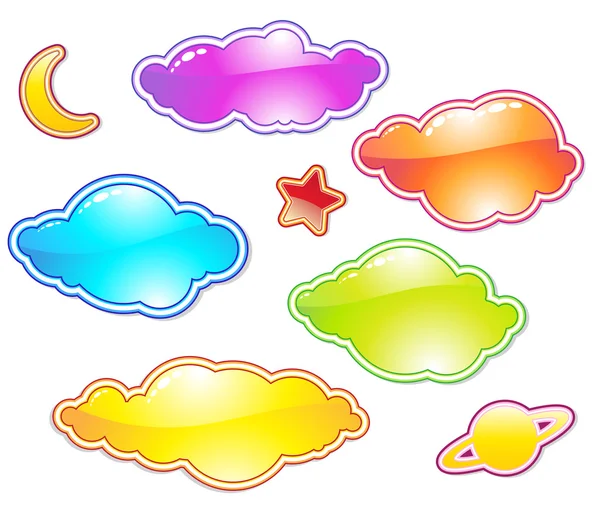 Conjunto de nuvens de cor — Fotografia de Stock