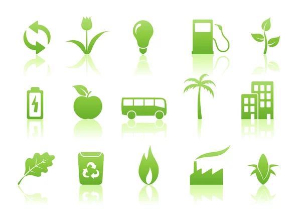 Conjunto de ícones ecológicos — Fotografia de Stock