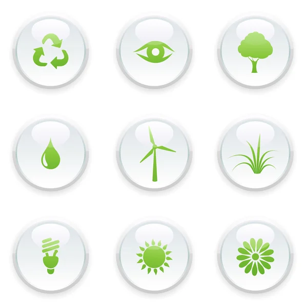 Ekologi ikon set — Stockfoto