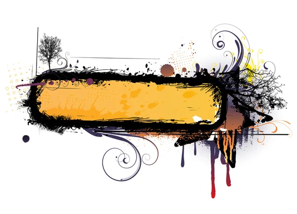 Grunge 花卉帧 — 图库照片