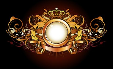 Heraldic golden frame clipart