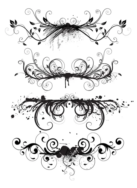 Grunge design floral elements — Stock Photo, Image