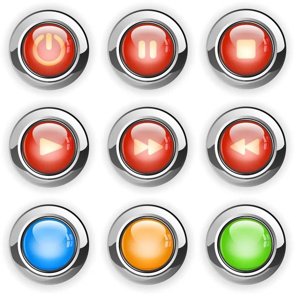 Rodada media player botões — Fotografia de Stock