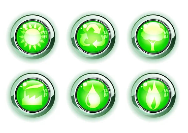 Iconos verdes ecologe — Foto de Stock