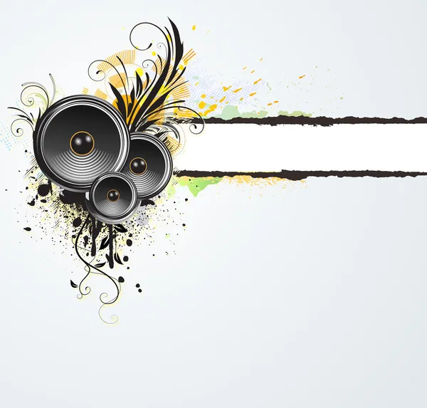 Grunge 花卉抽象横幅 — 图库照片