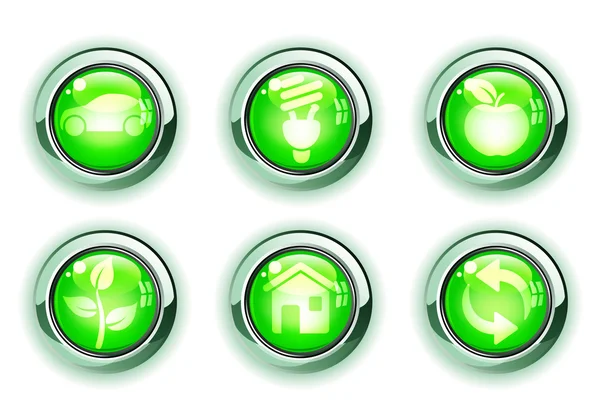 Zelený ecologe ikony — Stock fotografie