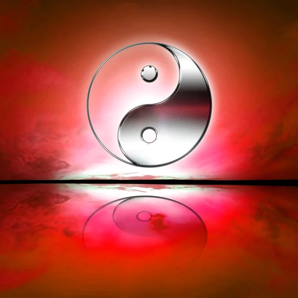 Symbol of yin and yang of the background. — Stock Photo, Image