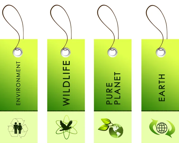 Light green tags with inscriptions — Stock Photo, Image