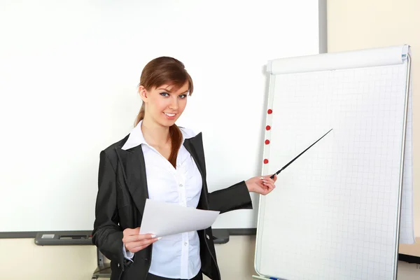 A young business woman making presentation — Stock Photo, Image