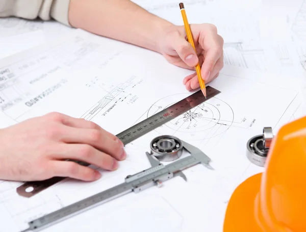 Construction project papers — Stock Photo, Image