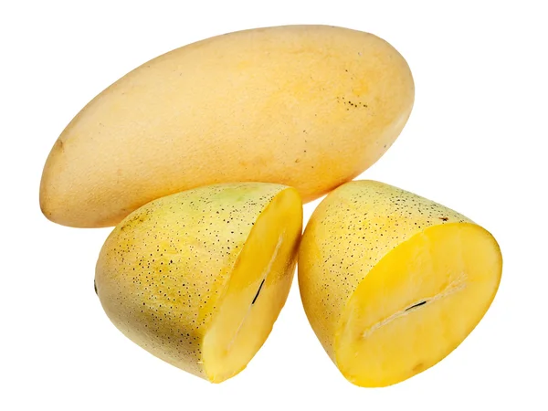 Un mango maturo su sfondo bianco — Foto Stock