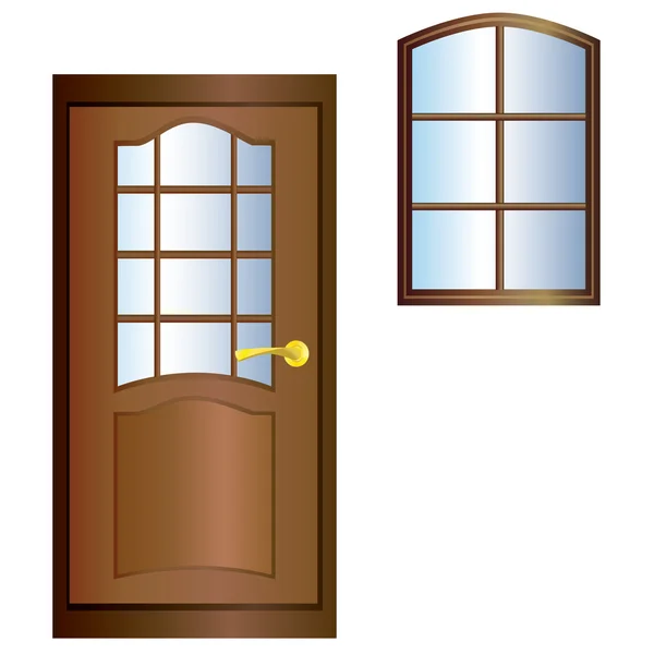 Dveře a okna. — Stockový vektor