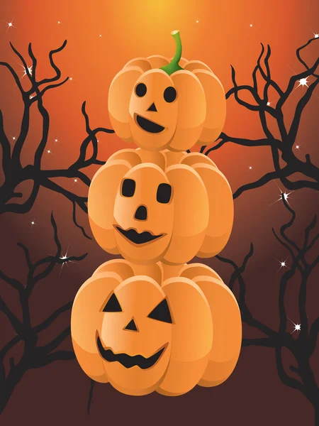 Trois citrouille d'Halloween — Image vectorielle