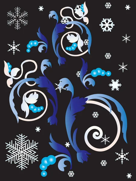Ornament met sneeuwvlokken. — Stockvector