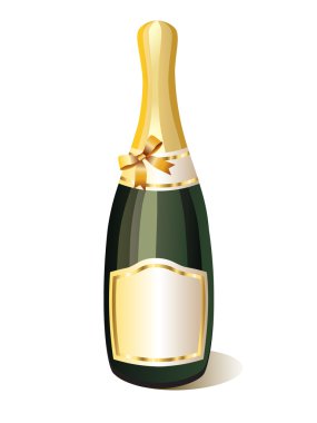 A bottle of champagne. clipart