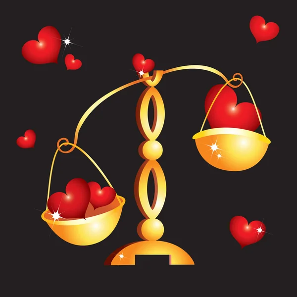 Hintergrund Valentinstag Mit Roten Herzen Und Gewichten — Stockvektor