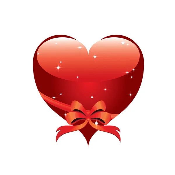 Coeur avec un ruban . — Image vectorielle