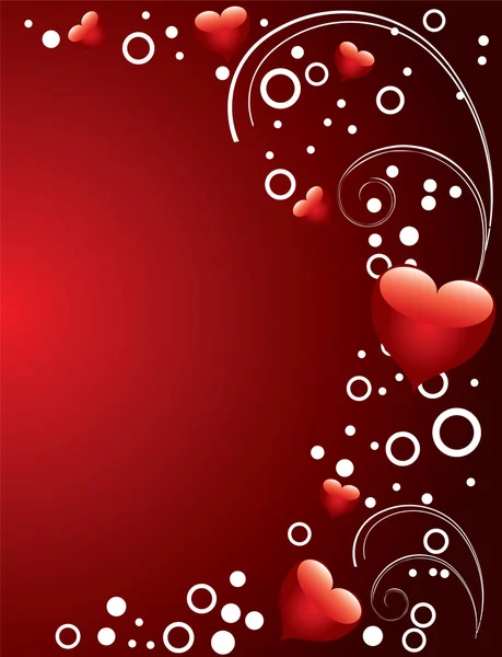 Fond Saint Valentin Avec Coeur Rouge Ornement — Image vectorielle