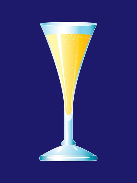 Vektor Glas Champagner Auf Blauem Hintergrund — Stockvektor
