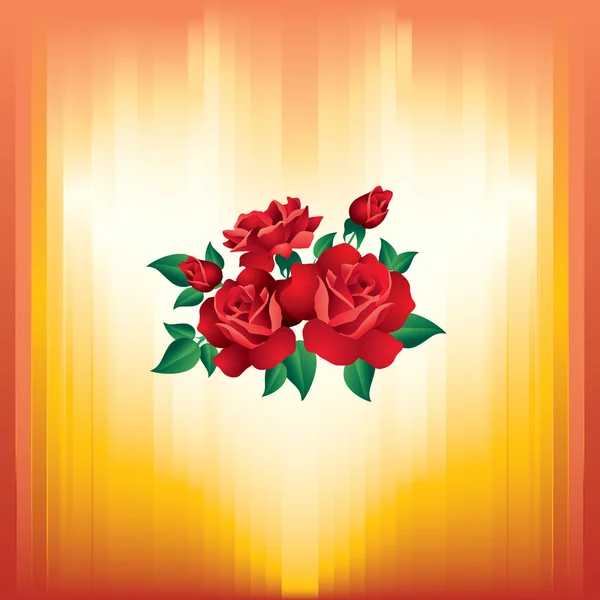 Fondo Día San Valentín Con Rosas Rayas Amarillo Rojas — Vector de stock