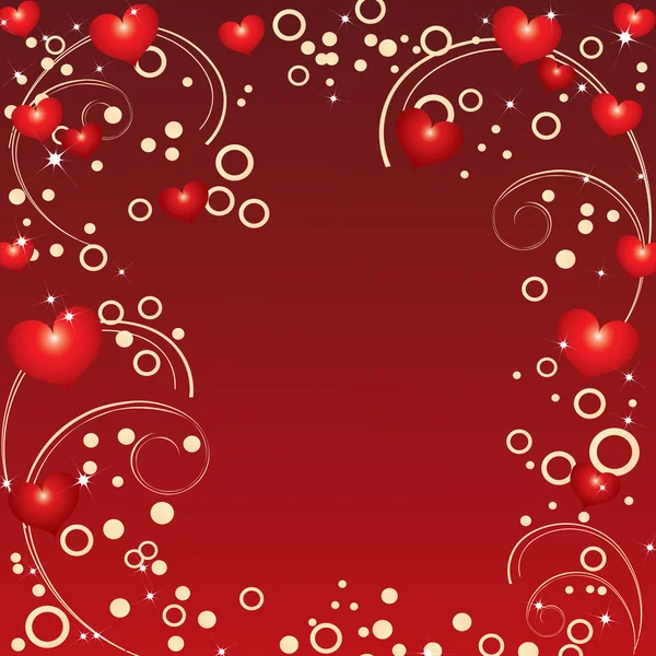 Contexte Saint Valentin Avec Cadre Des Cœurs — Image vectorielle