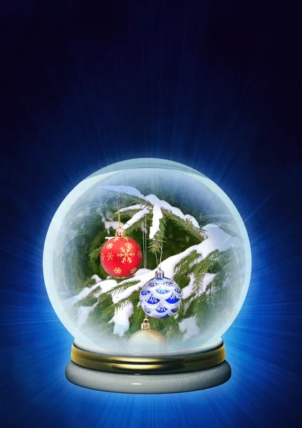 Adornos navideños en cristal mágico —  Fotos de Stock
