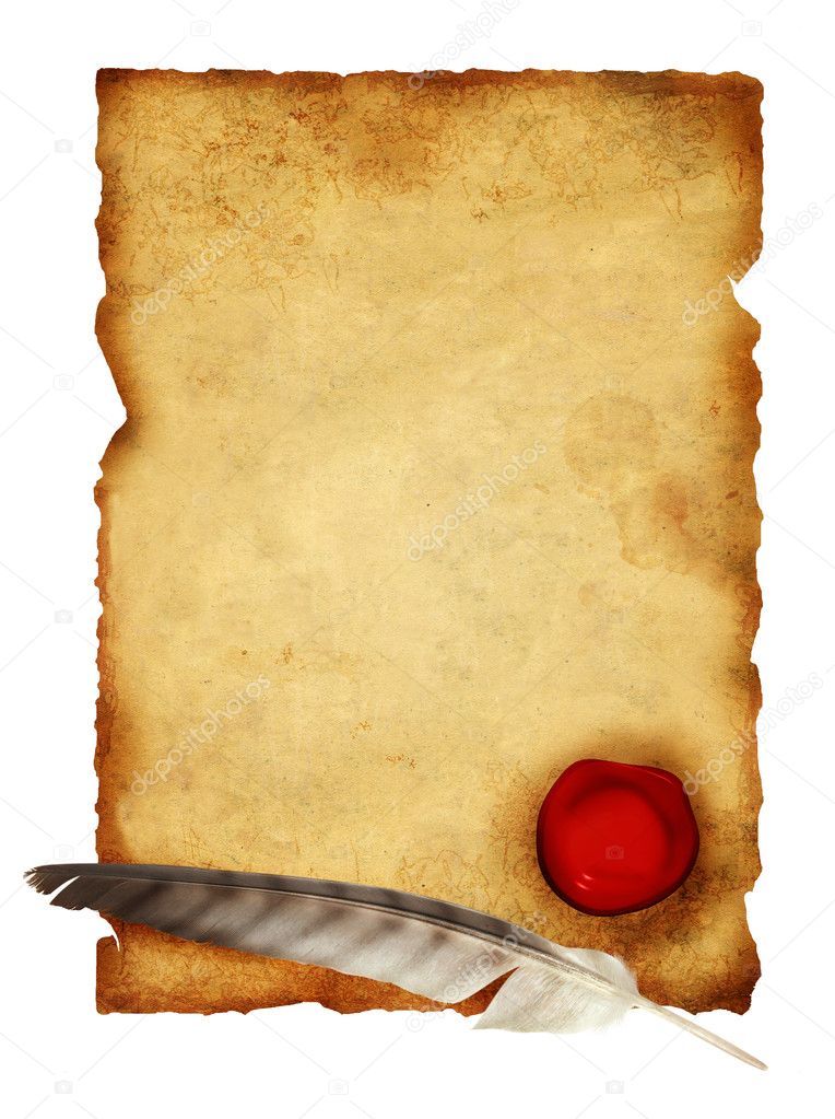 Scroll of parchment and feather