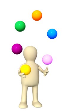 Puppet, juggling with balls clipart