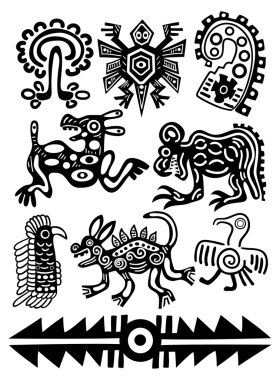 Vector American Indian traditional patterns clipart