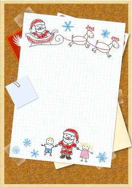 Letter to Santa Claus clipart