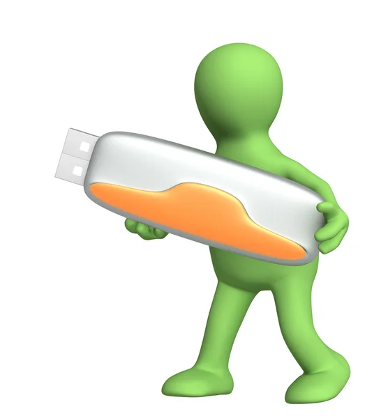 Марионетка с USB Flash Drive — стоковое фото