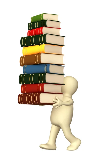 Fantoche 3d com livros — Fotografia de Stock