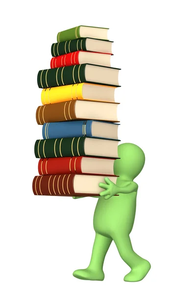 Fantoche 3d com livros — Fotografia de Stock