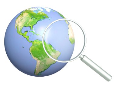 Conceptual image - global information search. 3d render clipart