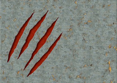 Horizontal background - metal, ripped monster claws clipart
