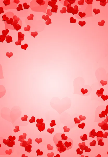 Fundo Valentine Vertical Com Corações Vermelhos — Fotografia de Stock