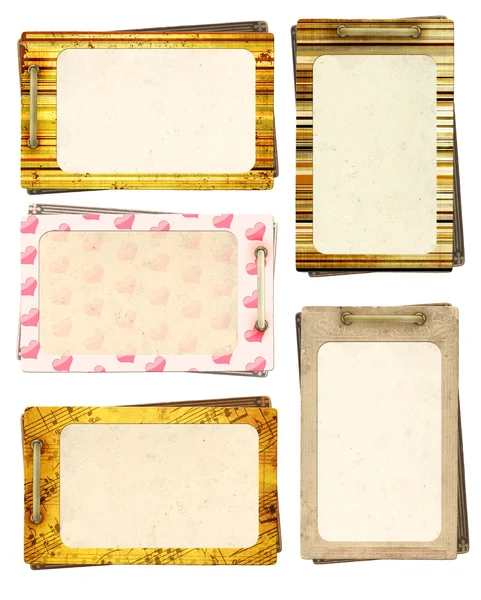 Collection Old Cards Scrapbooking Object Isolated White — Stock Photo, Image