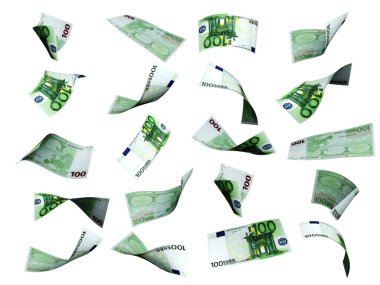 Collection of euro banknotes clipart