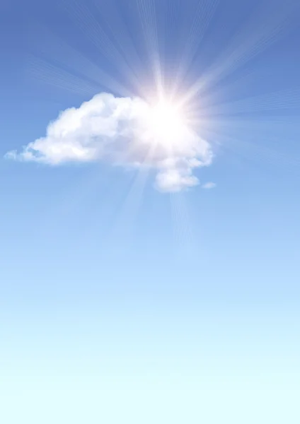 Strahlende Sonne Blauen Himmel — Stockfoto