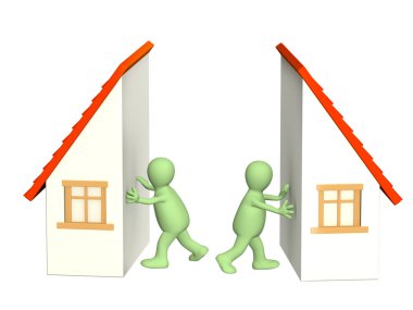 Conceptual image - division of property at divorce clipart