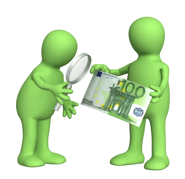 Authentication of the banknote — Stock Photo, Image