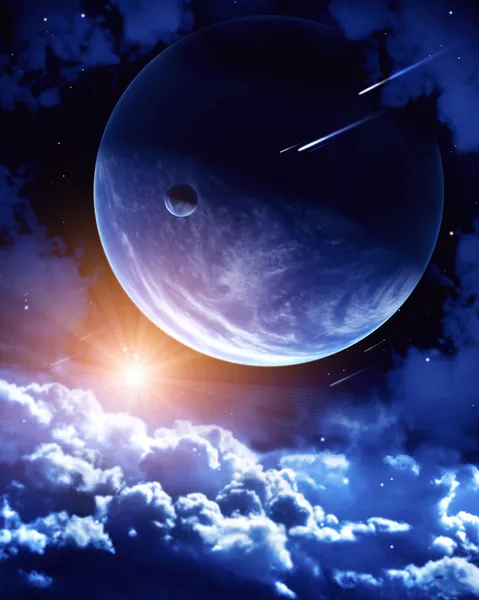 Uma bela cena espacial com planetas — Fotografia de Stock