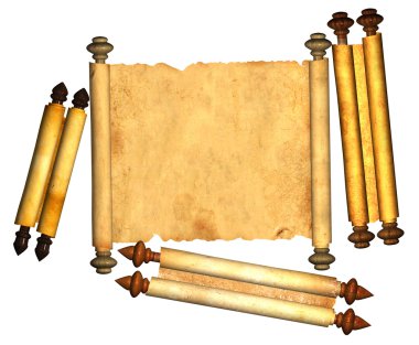 Scrolls of old parchment clipart